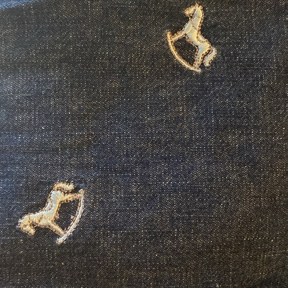 Embroidered "Rocking Horse" Denim Overalls Size 12 Mo. - Picture 5 of 9